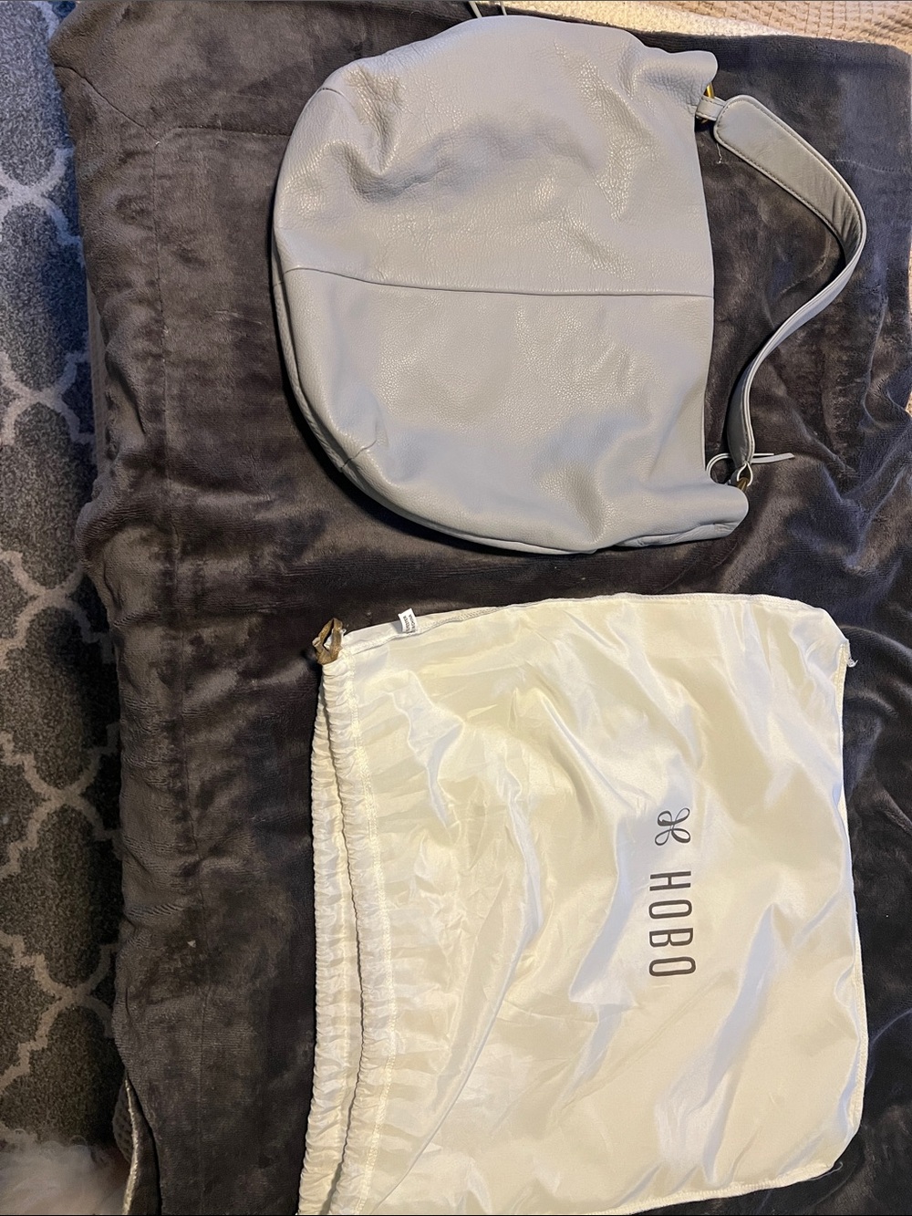 HOBO Gray-Blue Harley Hobo Bag